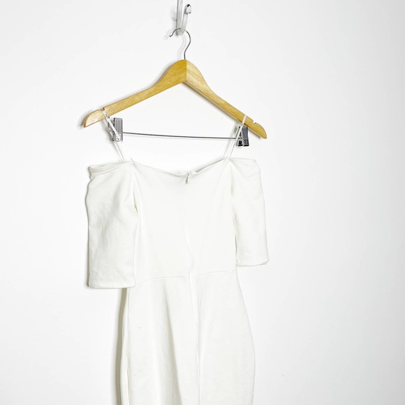 Lulu’s Girl Can't Help It Ivory Off the Shoulder Midi Dress bride Womens Small - Picture 6 of 11